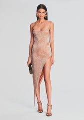 Topaz Glass Beaded Dress