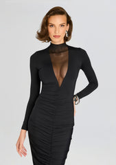 Priyanka Mesh V-Cut Midi Dress