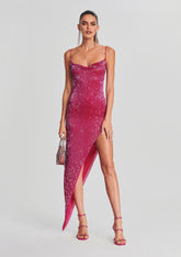 Topaz Glass Beaded Dress