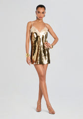 Olive Sequin Lace Dress