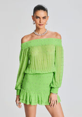 Taisha Embellished Silk Chiffon Dress