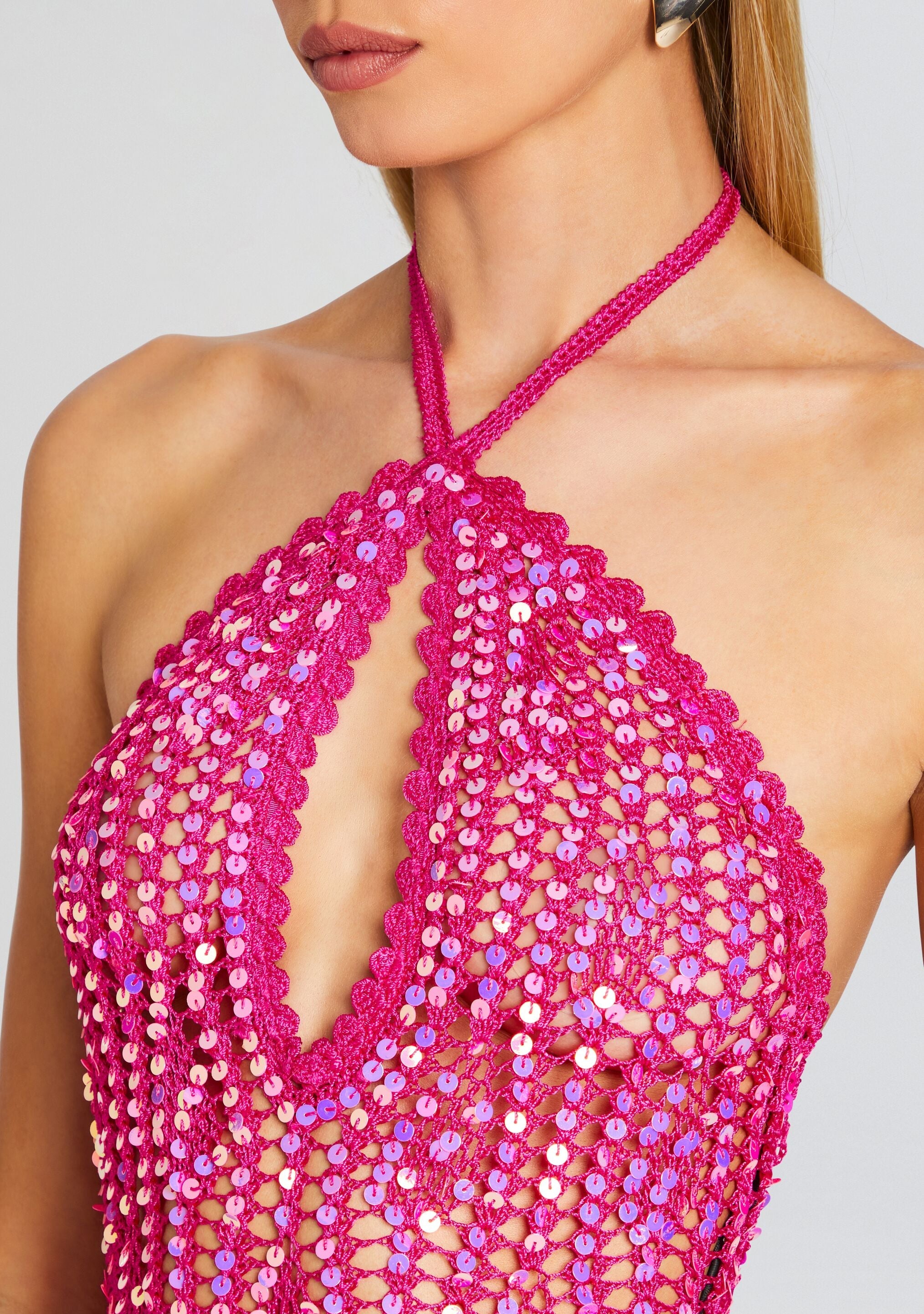 Massie Sequin Crochet Dress