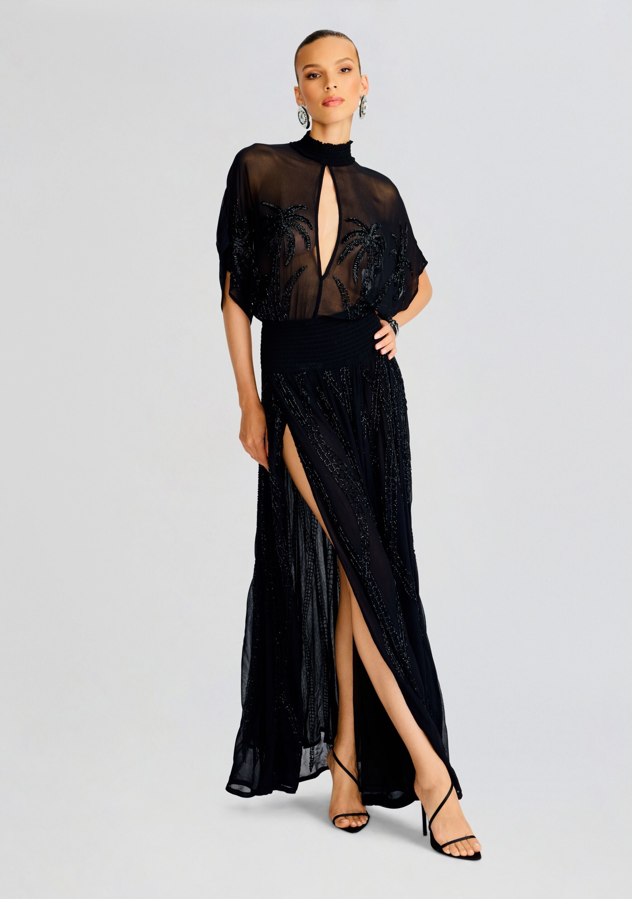 Nalina Embellished Silk Chiffon Dress