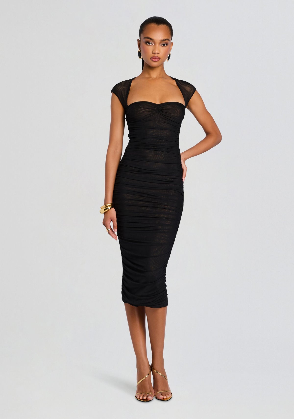 Kylie Mesh Midi Dress